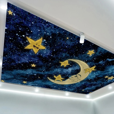 Art Gift Decor Фототапет за таван Луна и звезди