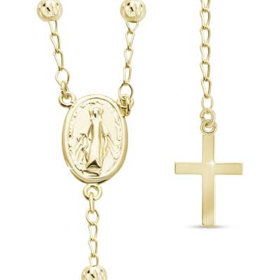 biju Pozlacený růžencový řetízek s křížkem a madonkou 3002205