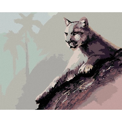 Zuty Malování Podle Čísel Ležící Puma D. Rusty Rust 80 x 100 cm Plátno Rám