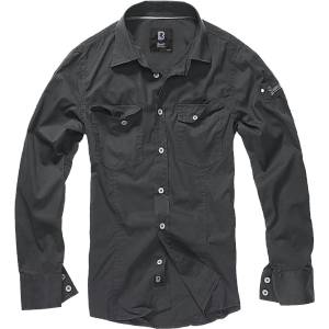 Brandit Мъжка риза в черен цвят Brandit Slim Fit blackMODEL544 SALE - , размер L