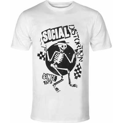 ROCK OFF мъжка тениска Social Distortion - Нелегален бар шахматно БЯЛО - ROCK OFF - SOCTS05MW