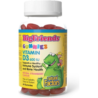 Natural Factors Витамин D3 Гъми за Деца Big Friends® 600 IU 60 желирани таблетки | Natural Factors (1048 NF)