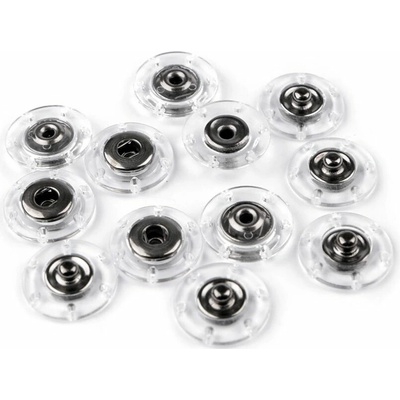 Designové patentky / druky Ø 18; 20; 25 mm 6 párů - 5 (20 mm) transparent - černý nikl