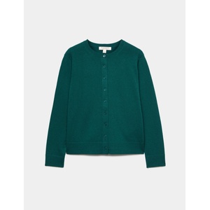 Marks & Spencer Кардиган от чист кашмир с кръгло деколте и копчета отпред Marks & Spencer зелен Marks & Spencer | Zelen | ЖЕНИ | S