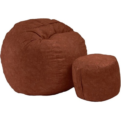 PUFRELAX Комплект Барбарон с табуретка за крака 500л. Matusalem - Terra, Перящ се калъф, Подходящ за деца, Пълнеж с микс от мемори пяна и дунапрен, Гама Premium, 8932 (PUF-M-MO-PT-TER)