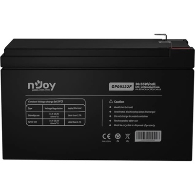 nJoy Акумулаторна батерия nJoy GP09122F, 12V, 2.7Ah, VRLA, F2 конектори (BTVACIUOCTA2FCN01B)