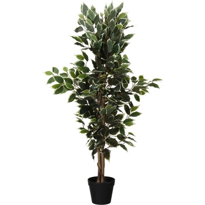 Home Styling Collection Umělý strom Fíkus v černém květináči, 115 cm zelený