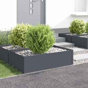 vidaXL Ограда за трева 4 бр. 100 x 60 x 35 cm Стомана Антрацит (8008950)