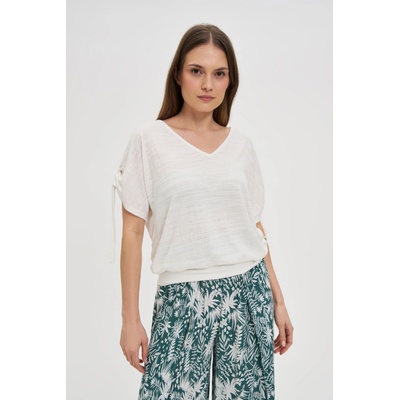 Moodo Бял топ с връзки на ръкавите Moodo | Byal | ЖЕНИ | XS