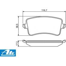 Brzdové platničky pre kotúč 300mm a 330mm zadné ATE 13.0460-2747.2