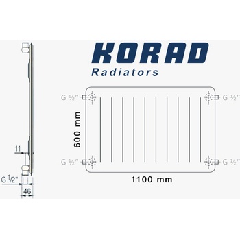 Korad Radiators 10K 600 X 1100 mm