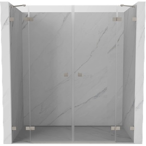 Mexen Lunar Двойни врати за душ кабина, 200 см, прозрачни, матов никел - 834D-200-000-97-00 (834D-200-000-97-00)