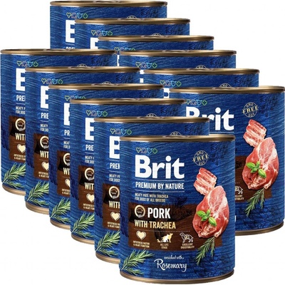 Brit Premium by Nature Dog Pork with Trachea 12 x 800 g