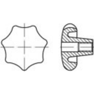 TOOLCRAFT hviezdicové rukoväti TO-5453904 10 ks