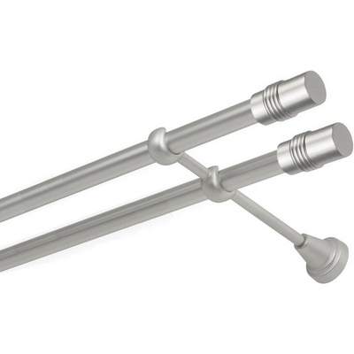 OK-GarnýžeCZ Garnýž kovová dvouřadá 16mm Cylinder double satina 130 cm do stěny / na tunýlek - bez kroužků – Zboží Mobilmania