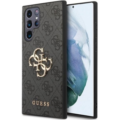 GUESS Гръб Guess PU 4G Metal Logo Case за Samsung Galaxy S23 Ultra - Сив (3666339114923)