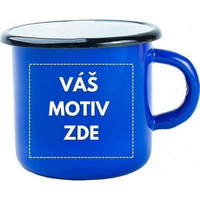 AveTech Modrý prémiový plecháček s černým lemem 360 ml