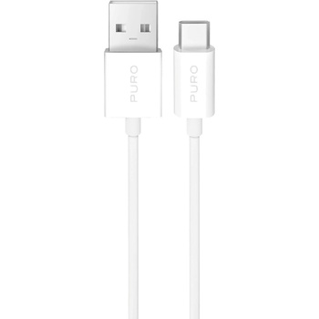 PURO 10W TPE USB-A - USB-C кабел 2м - бял (PUCAC10W2MTWHI)