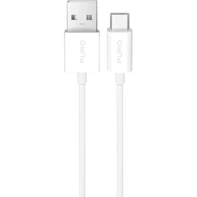 PURO 10W TPE USB-A - USB-C кабел 2м - бял (PUCAC10W2MTWHI)