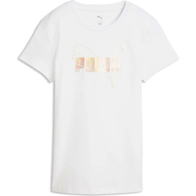 Puma Dámske tričko ESSENTIALS LOGO LAB METALLIC TEE Biela Zlatá
