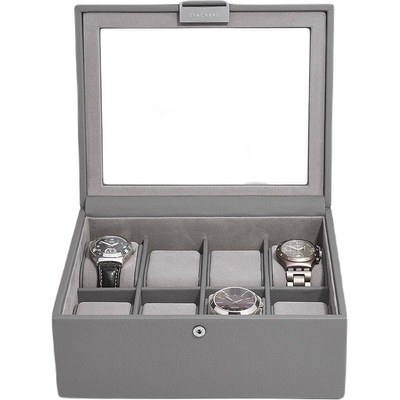 Stackers Кутия за ръчни часовници Stackers Pebble осемкамерен тъмносива (76067)