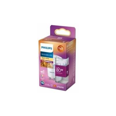Philips LED Classic GU10 lamp Warm Glow (80 W), dimmable reflector LED spot with warm white light, energy-saving lamp with long service life, Warmglow dimmable - 929002065903