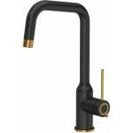 Quadron Кухненски смесител Quadron Unique Q-Line Natalie въглеродно черен - златен (3523501_BLMPVDG1)