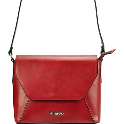 Patrizia Piu Patrizia Piu kožená crossbody kabelka no. 04 tmavě červená