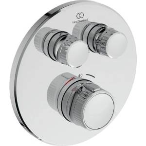 Ideal Standard Ceratherm Navigo вграден термостатен смесител за душ, бутонен тип, кръгли форми (A7296(AA/XG/A2/A5/GN))