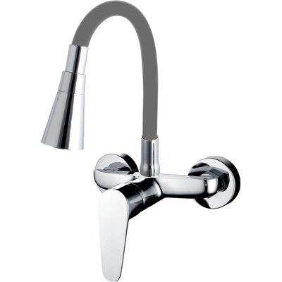 Cascada Месингов стенен смесител Cascada Flexible Grey с гъвкаво тяло (3529181)