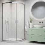 Radaway Комплект душ кабина Alienta A 80x80 см, бяло душ корито Tinos A Compact и хромиран сифон за душ корито (202301)