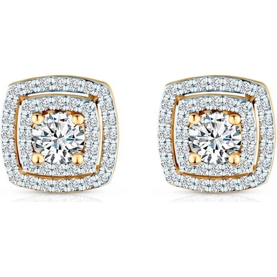 SAVICKI Náušnice dvojfarebné zlato, laboratórne diamanty B-K-K0795-00154-585-ZB