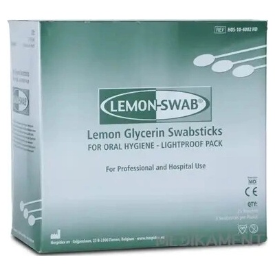 LEMON-SWAB citrónové vatové tyčinky s glycerínom na ústnu hygienu vrecúška 75 ks