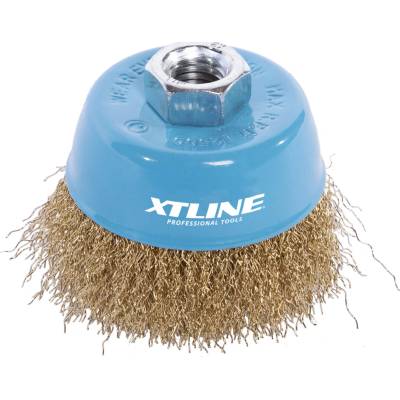 XTLINE Vlnitá hrnčeková kefa M14 Priemer: 100 mm, Závit vretena: M14, Max. otáčky: 12500 ot/min