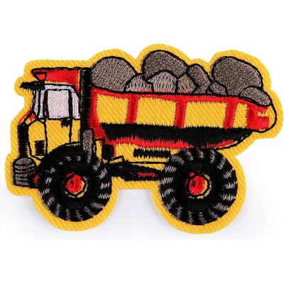 Nažehlovačka traktor, jeřáb, auto, bagr, hasiči Varianta: 3 žlutá náklaďák, Balení: 10 ks
