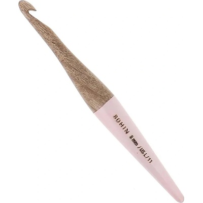 Háček na háčkování Bohin mangové dřevo různé velikosti Velikost: 8 mm metal