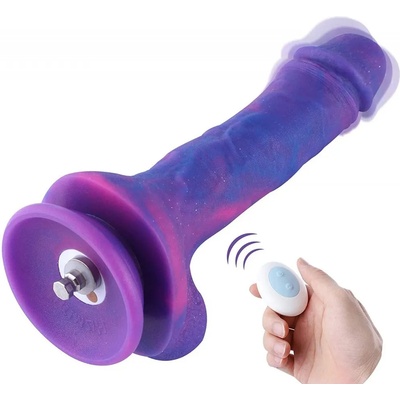 HiSmith HSA70 Dream Sky Silicone Vibrating Dildo KlicLok 8.38" Purple