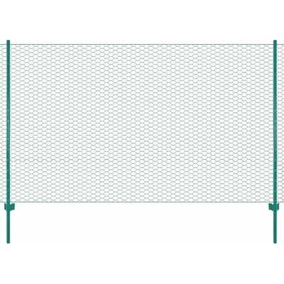 vidaXL Drátěný plot se sloupky ocel 25 x 2 m zelený