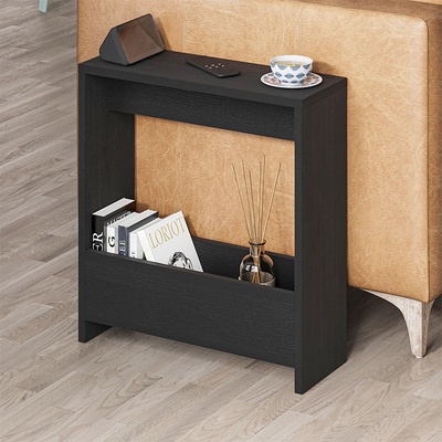 TopMebel Помощна маса Simpi TopMebel от меламин в черен дървесен цвят 55x20x60cm
