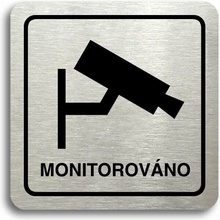 Accept Piktogram "monitorováno" (80 × 80 mm) (stříbrná tabulka - černý tisk)