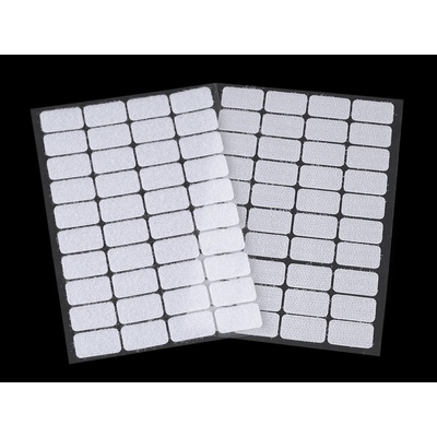 Suchý zip samolepicí obdélníčky 15x25 mm - různé barvy Varianta: 1 bílá, Balení: 1 karta