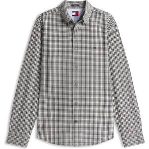 Tommy Hilfiger Риза с дълъг ръкав Tommy Jeans Men's Poplin Long Sleeve Patterned Shirt - Black Chck