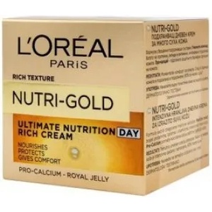 L'Oréal Paris Nutri Gold Ultimate Nutrition Rich Day Cream - Дневен подхранващ крем за лице за суха кожа