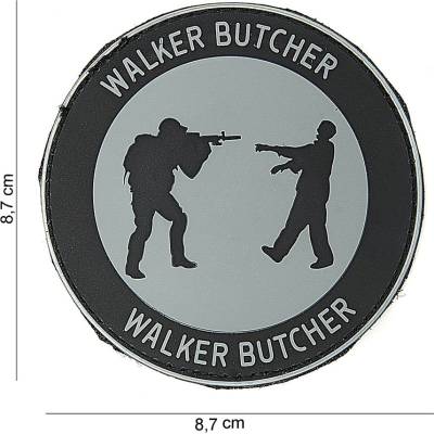 Gumová nášivka 101 Inc nápis Walker Butcher - sivá