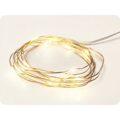 ACA Lighting LED dekoračná reťaz 2m 20LED 2xAA teplá biela bez funkcií zlatá [X0120131]