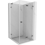 Mexen Lunar-F L сгъваема душ кабина дясна 80 x 80 см, прозрачна, пистолетно сиво (836L-080-080-66-00-P)