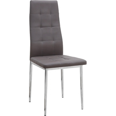 TopMebel трапезен стол Rosa PU Leather в кафяв цвят с хромиран метален крак 41x48x98см