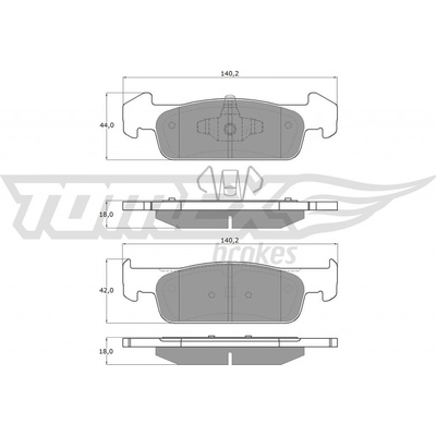 Sada brzdových platničiek kotúčovej brzdy TOMEX Brakes TX 18-62