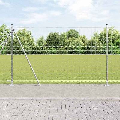 OMAXI Zahradní euro plot s betonovým základem 10 x 1,5 m Stříbrná 243737