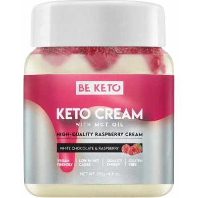 BeKeto Keto krém s MCT olejem Biela čokoláda a maliny 250 g